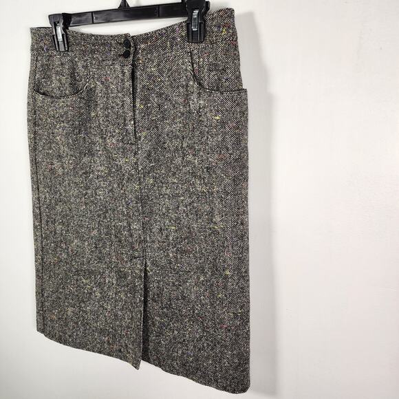 Vintage Talbots Women Wool Blend Tweed Pencil Midi Skirt Size 10 Pocket Academia - Picture 4 of 10